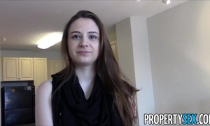 Propertysex - youthful real estate agent with large natural love bubbles homemade sex