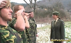 Military hottie acquires soldiers cum