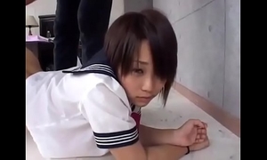 Japanese schoolgirl butt grope